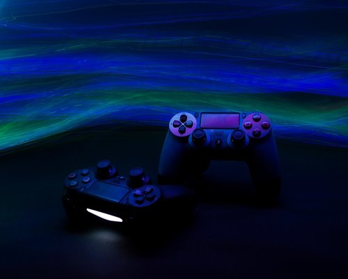 Console demonstration setup with controllers